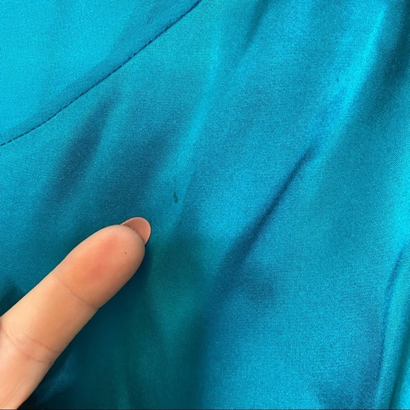 Alice + Olivia Silk Asymmetric Mini Dress Blue Turquoise Small - Picture 4 of 7